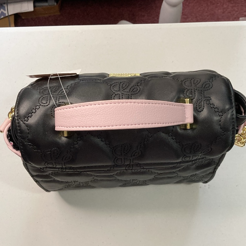 Betsey Johnson LBaddy Black And Pink Crossbody Bag NEW WITH TAGS - Picture 3 of 10